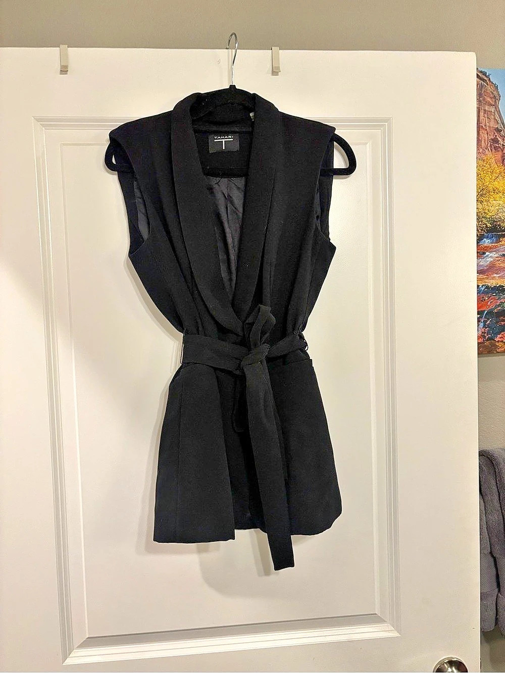 Tahari Women's Black Tuxedo Vest Size Small
